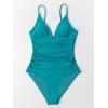 CUPSHE Women’s One Piece Swimsuit Tummy Control V Neck Bathing Suits(Teal)