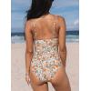 CUPSHE Women’s One Piece Swimsuit Tummy Control V Neck Bathing Suits(Yellow Floral)