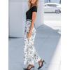CUPSHE Women’s Short Sleeve Jumpsuits Dressy One Piece Elastic Waist Printed Wide Leg Pants Jumpsuit(Black)