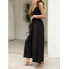 CUPSHE Women’s Sleeveless V Neck Jumpsuit Summer Tied Wide Leg One Piece Romper Casual Elegant Outfit Beach Vacation(Black)