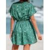 CUPSHE Women’s Swimsuit Coverup Casual V Neck Beach Dress Short Sleeve Elastic Waist Swimwear Cover Ups 2026 Beachwear(Green01)