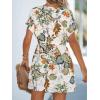 CUPSHE Women’s Swimsuit Coverup Casual V Neck Beach Dress Short Sleeve Elastic Waist Swimwear Cover Ups 2026 Beachwear(White Floral)