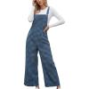 CUPSHE Womens Maxi Jumpsuit Square Neck Sleeveless Plaid Pockets Wide Leg Pleated Summer Casual Loose Overall Long Romper(Blue Plaid)
