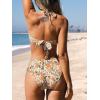 CUPSHE Bikini Set for Women Two Piece Swimsuit Bandeau Top Back Tie Mid Waisted Bottom with Removable Shoulder Straps(Multicolor)