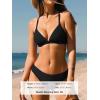 CUPSHE Bikini Set for Women Two Piece Swimsuits V Neck Low Rise Crisscross Back Self Tie Spaghetti Straps(Black)
