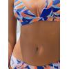 CUPSHE Bikini Set for Women Two Piece Swimsuits V Neck Low Rise Crisscross Back Self Tie Spaghetti Straps(Blue/Orange Tropical)