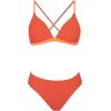 CUPSHE Bikini Set for Women Two Piece Swimsuits V Neck Low Rise Crisscross Back Self Tie Spaghetti Straps(Brown/Yellow)
