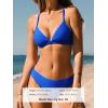 CUPSHE Bikini Set for Women Two Piece Swimsuits V Neck Low Rise Crisscross Back Self Tie Spaghetti Straps(Cobalt Blue)