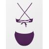 CUPSHE Bikini Set for Women Two Piece Swimsuits V Neck Low Rise Crisscross Back Self Tie Spaghetti Straps(Grape Purple)