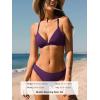 CUPSHE Bikini Set for Women Two Piece Swimsuits V Neck Low Rise Crisscross Back Self Tie Spaghetti Straps(Grape Purple)