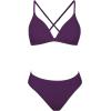 CUPSHE Bikini Set for Women Two Piece Swimsuits V Neck Low Rise Crisscross Back Self Tie Spaghetti Straps(Grape Purple)