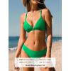 CUPSHE Bikini Set for Women Two Piece Swimsuits V Neck Low Rise Crisscross Back Self Tie Spaghetti Straps(Lime Green)