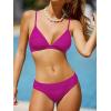 CUPSHE Bikini Set for Women Two Piece Swimsuits V Neck Low Rise Crisscross Back Self Tie Spaghetti Straps(Magenta)