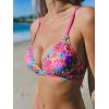 CUPSHE Bikini Set for Women Two Piece Swimsuits V Neck Low Rise Crisscross Back Self Tie Spaghetti Straps(Pink Floral)