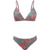 CUPSHE Bikini Set for Women Two Piece Swimsuits V Neck Low Rise Crisscross Back Self Tie Spaghetti Straps(Red Floral)
