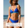 CUPSHE Bikini Set for Women Two Piece Swimsuits V Neck Low Rise Crisscross Back Self Tie Spaghetti Straps(Royal Blue)