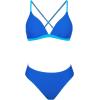 CUPSHE Bikini Set for Women Two Piece Swimsuits V Neck Low Rise Crisscross Back Self Tie Spaghetti Straps(Royal Blue)