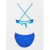 CUPSHE Bikini Set for Women Two Piece Swimsuits V Neck Low Rise Crisscross Back Self Tie Spaghetti Straps(Royal Blue)