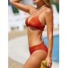 CUPSHE Bikini Set for Women Two Piece Swimsuits V Neck Low Rise Crisscross Back Self Tie Spaghetti Straps(Sparkle Red)