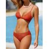 CUPSHE Bikini Set for Women Two Piece Swimsuits V Neck Low Rise Crisscross Back Self Tie Spaghetti Straps(Sparkle Red)