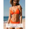 CUPSHE Bikini Set for Women Two Piece Swimsuits V Neck Low Rise Crisscross Back Self Tie Spaghetti Straps(Tiger Orange)