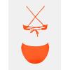 CUPSHE Bikini Set for Women Two Piece Swimsuits V Neck Low Rise Crisscross Back Self Tie Spaghetti Straps(Tiger Orange)