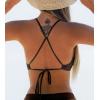 CUPSHE Bikini Top for Women Bathing Suit Criss Cross Self Tie Spaghetti Straps V Neck(Chocolate Brown)