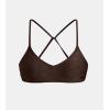 CUPSHE Bikini Top for Women Bathing Suit Criss Cross Self Tie Spaghetti Straps V Neck(Chocolate Brown)