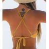 CUPSHE Bikini Top for Women Bathing Suit Criss Cross Self Tie Spaghetti Straps V Neck(Ginger Yellow)