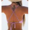 CUPSHE Bikini Top for Women Bathing Suit Criss Cross Self Tie Spaghetti Straps V Neck(Pink)