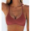 CUPSHE Bikini Top for Women Bathing Suit Criss Cross Self Tie Spaghetti Straps V Neck(Red)