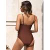 CUPSHE Maternity Swimsuit for Women One Piece Swimsuits Pregnancy Swimwear Spaghetti Straps Ruched Adjustable(Brown)