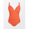 CUPSHE Maternity Swimsuit for Women One Piece Swimsuits Pregnancy Swimwear Spaghetti Straps Ruched Adjustable(Orange)