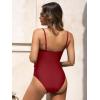 CUPSHE Maternity Swimsuit for Women One Piece Swimsuits Pregnancy Swimwear Spaghetti Straps Ruched Adjustable(Red)