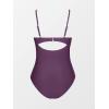 CUPSHE One Piece Swimsuit for Women Bathing Suits Twist Front Cutout Adjustable Straps Ruched Swimwear(Dark Purple)