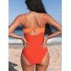 CUPSHE One Piece Swimsuit for Women Bathing Suits Twist Front Cutout Adjustable Straps Ruched Swimwear(Orange Color Block)