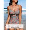 CUPSHE One Piece Swimsuit for Women Bathing Suits Twist Front Cutout Adjustable Straps Ruched Swimwear(Retro Floral)