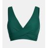 CUPSHE Women Swimsuit Bikini Top Wrap Self Tie Bathing Suit with Fixed Wide Straps(Emerald Green)