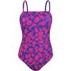 CUPSHE Women Swimsuit One Piece Bathing Suit Square Neck Cutout Back Tummy Control with Adjustable Spaghetti Straps(Navy Blue/Magenta Floral)