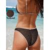CUPSHE Women’s Bikini Set Sexy V Wire Two Piece Swimsuit Back Hook Low Rise Cheeky Bathing Suit Color Block Textured(Dark Brown)