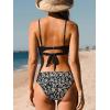 CUPSHE Women’s Bikini Sets Sweetheart Neck Two Piece Bathing Suit Cutout Textured Adjustable Straps Mid Rise Bottom(Black/Floral)