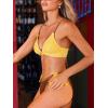 CUPSHE Women’s Bikini Sets Two Piece Swimsuit Sexy Low Rise Bathing Suits String Tie Color Block Textured(Yellow/Brown)