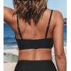 CUPSHE Women’s Bikini Top Bathing Suit V Neck Adjustable Spaghetti Straps Twist Front(Black)