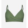 CUPSHE Women’s Bikini Top Bathing Suit V Neck Adjustable Spaghetti Straps Twist Front(Dark Green)