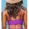 CUPSHE Women’s Bikini Top Bathing Suit V Neck Adjustable Spaghetti Straps Twist Front(Purple)