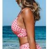 CUPSHE Women’s Bikini Top Bathing Suit V Neck Adjustable Spaghetti Straps Twist Front(Red Gingham)