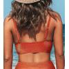 CUPSHE Women’s Bikini Top Bathing Suit V Neck Adjustable Spaghetti Straps Twist Front(Red/Shiny)