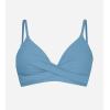 CUPSHE Women’s Bikini Top Bathing Suit V Neck Adjustable Spaghetti Straps Twist Front(Sky Blue)