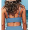 CUPSHE Women’s Bikini Top Bathing Suit V Neck Adjustable Spaghetti Straps Twist Front(Sky Blue)