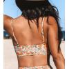 CUPSHE Women’s Bikini Top Bathing Suit V Neck Adjustable Spaghetti Straps Twist Front(Yellow Floral)